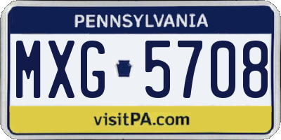 PA license plate MXG5708