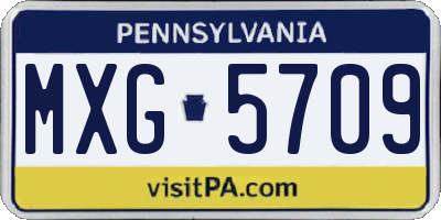 PA license plate MXG5709