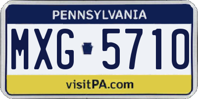 PA license plate MXG5710