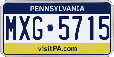 PA license plate MXG5715