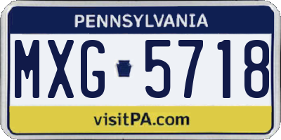 PA license plate MXG5718