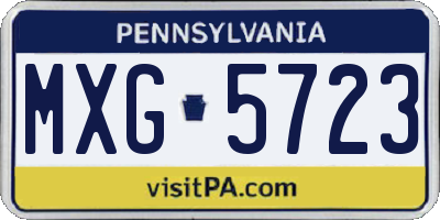 PA license plate MXG5723