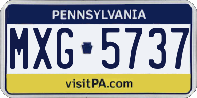 PA license plate MXG5737