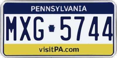 PA license plate MXG5744