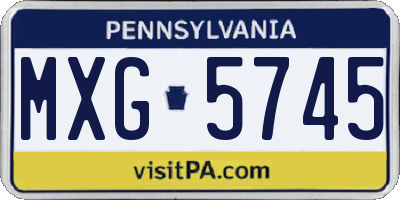 PA license plate MXG5745