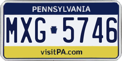 PA license plate MXG5746