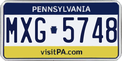 PA license plate MXG5748