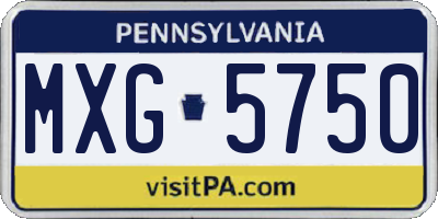 PA license plate MXG5750