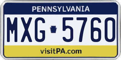 PA license plate MXG5760