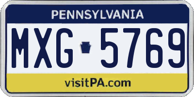 PA license plate MXG5769