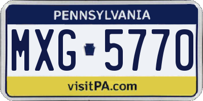 PA license plate MXG5770