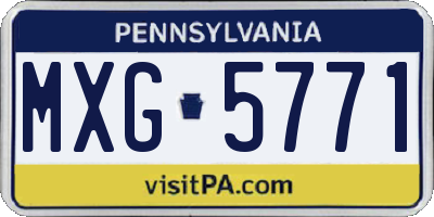 PA license plate MXG5771