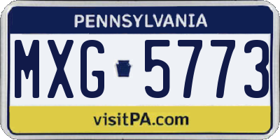 PA license plate MXG5773
