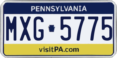 PA license plate MXG5775