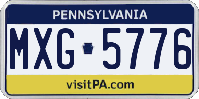 PA license plate MXG5776