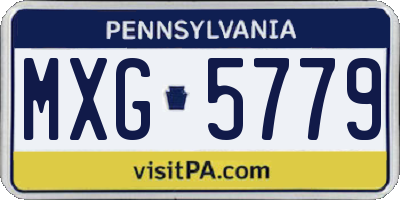 PA license plate MXG5779