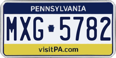 PA license plate MXG5782