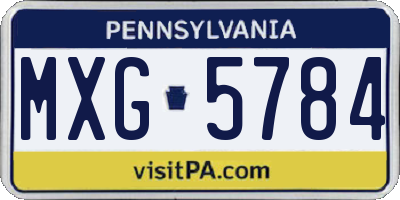 PA license plate MXG5784