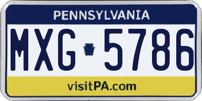 PA license plate MXG5786