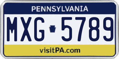 PA license plate MXG5789