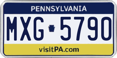 PA license plate MXG5790
