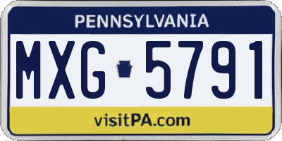 PA license plate MXG5791
