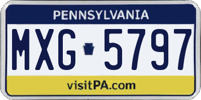 PA license plate MXG5797