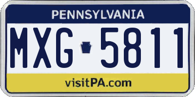 PA license plate MXG5811