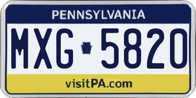 PA license plate MXG5820