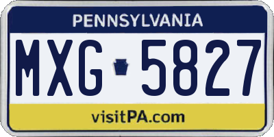 PA license plate MXG5827