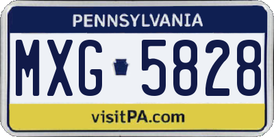 PA license plate MXG5828