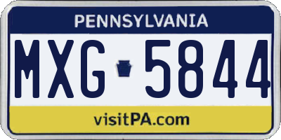PA license plate MXG5844