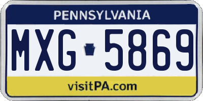 PA license plate MXG5869