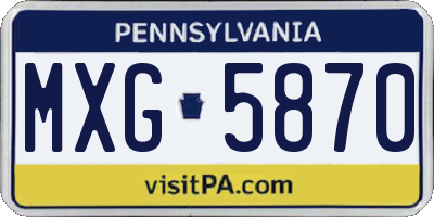 PA license plate MXG5870