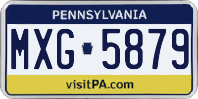 PA license plate MXG5879