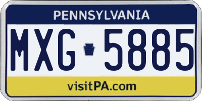 PA license plate MXG5885