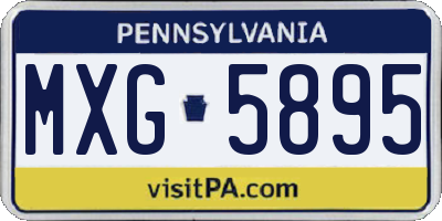 PA license plate MXG5895