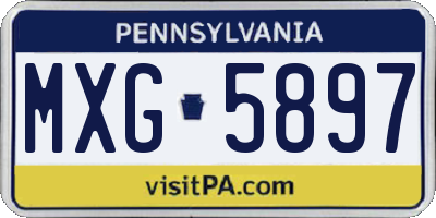 PA license plate MXG5897