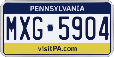 PA license plate MXG5904