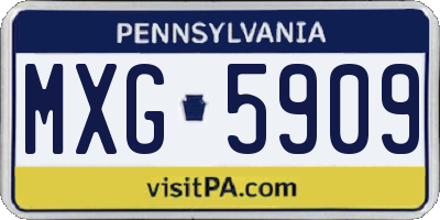 PA license plate MXG5909