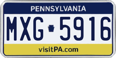 PA license plate MXG5916