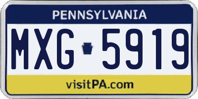 PA license plate MXG5919