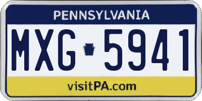 PA license plate MXG5941