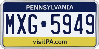PA license plate MXG5949