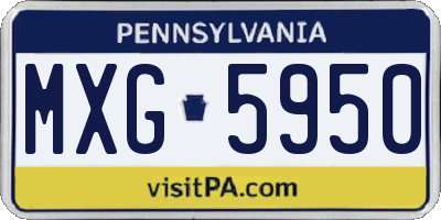 PA license plate MXG5950