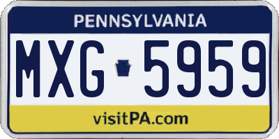PA license plate MXG5959
