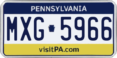 PA license plate MXG5966
