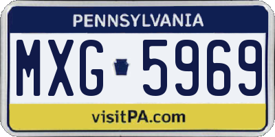 PA license plate MXG5969
