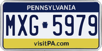 PA license plate MXG5979