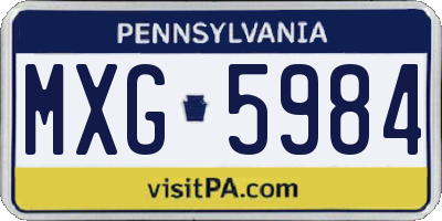 PA license plate MXG5984